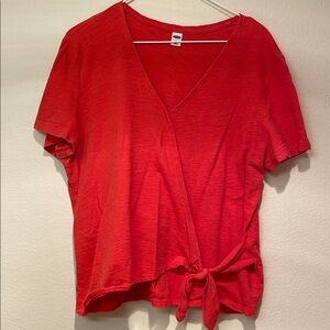 Magenta and Light Pink Wrap Tie Front Tops